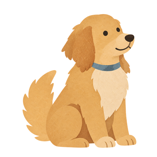 剪紙黃金獵犬